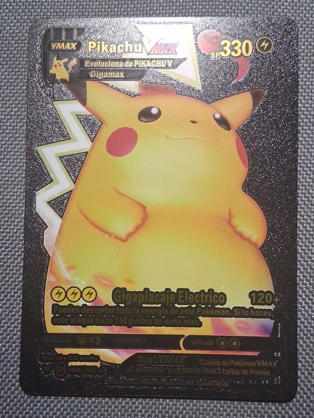 Pikachu VMAX Gigantamax Pokémon Card - Yellow with Red Cheeks